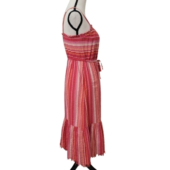 Greylin Size XS Midi Length Sundress, Fringed Hem, Striped, Boho, Exc. Used Cond - Picture 5 of 12
